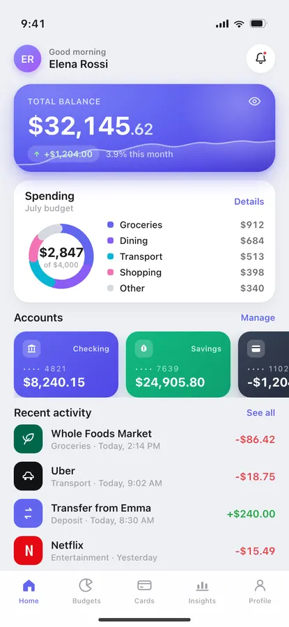 Aurelia app screen