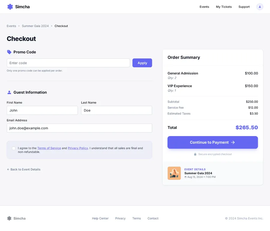 Simcha interface