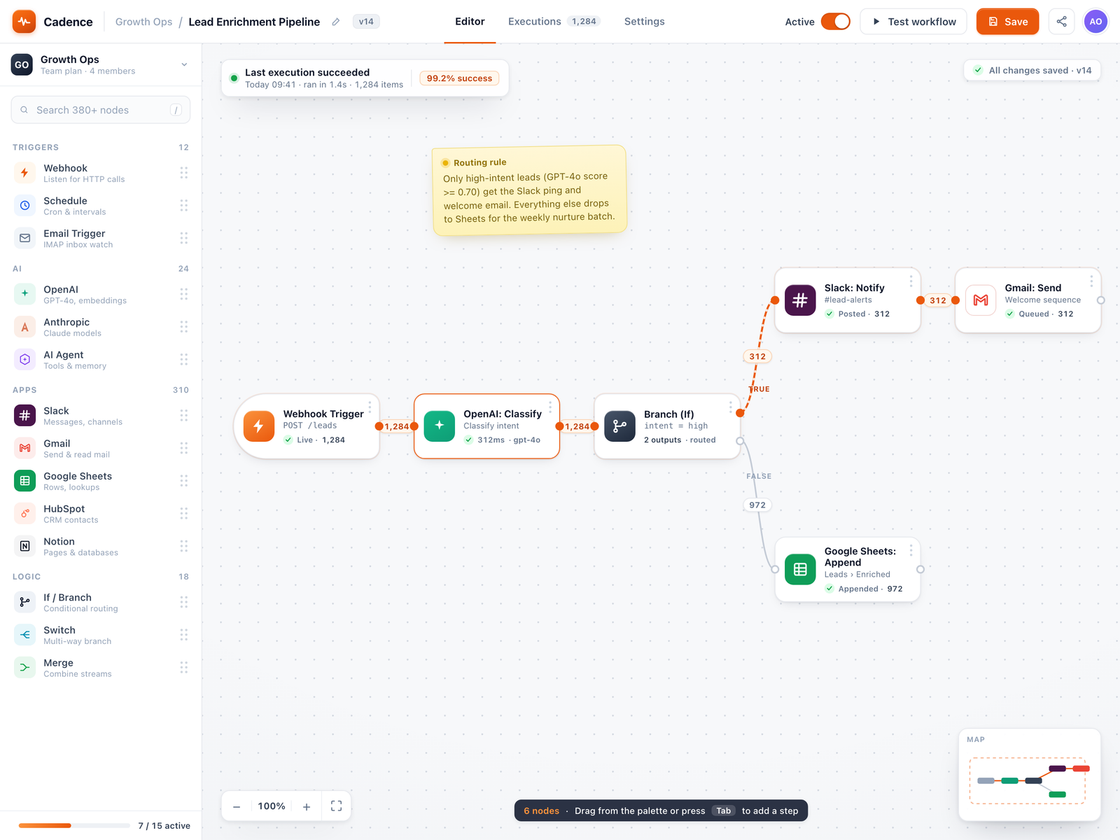 Cadence AI Automation Workflow Platform - Mobile app screenshot 1 - n8n / Make n8n app