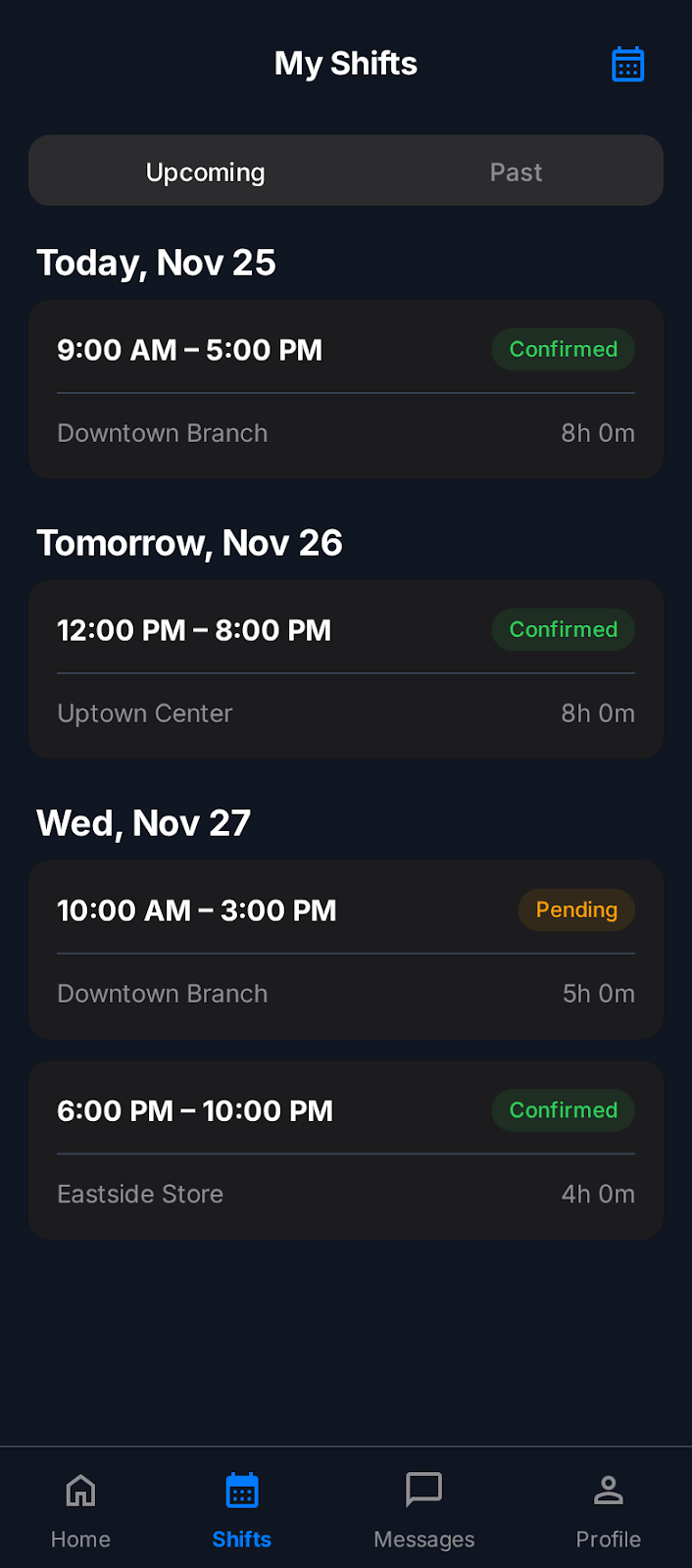 ConnectTeam Employee Attendance App - Mobile app screenshot 6 - Android Android (Kotlin) app