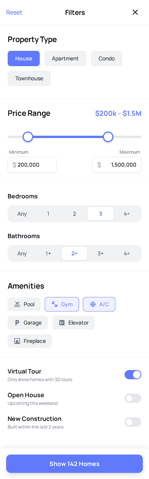 Hacienda Real Estate Property Listing Platform - Mobile app screenshot 4 - iOS, Android React app