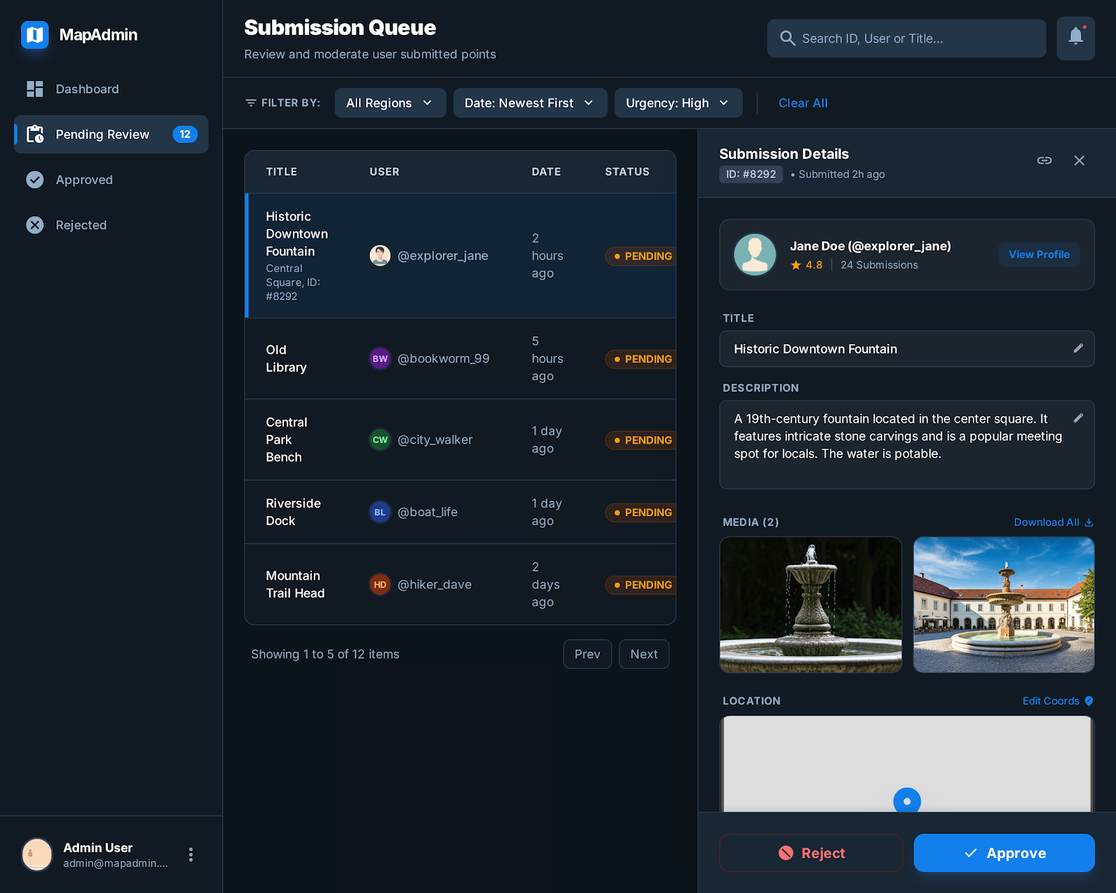 MapExplorer Community Location Discovery Platform - Web platform screenshot 4 - React, Next.js development