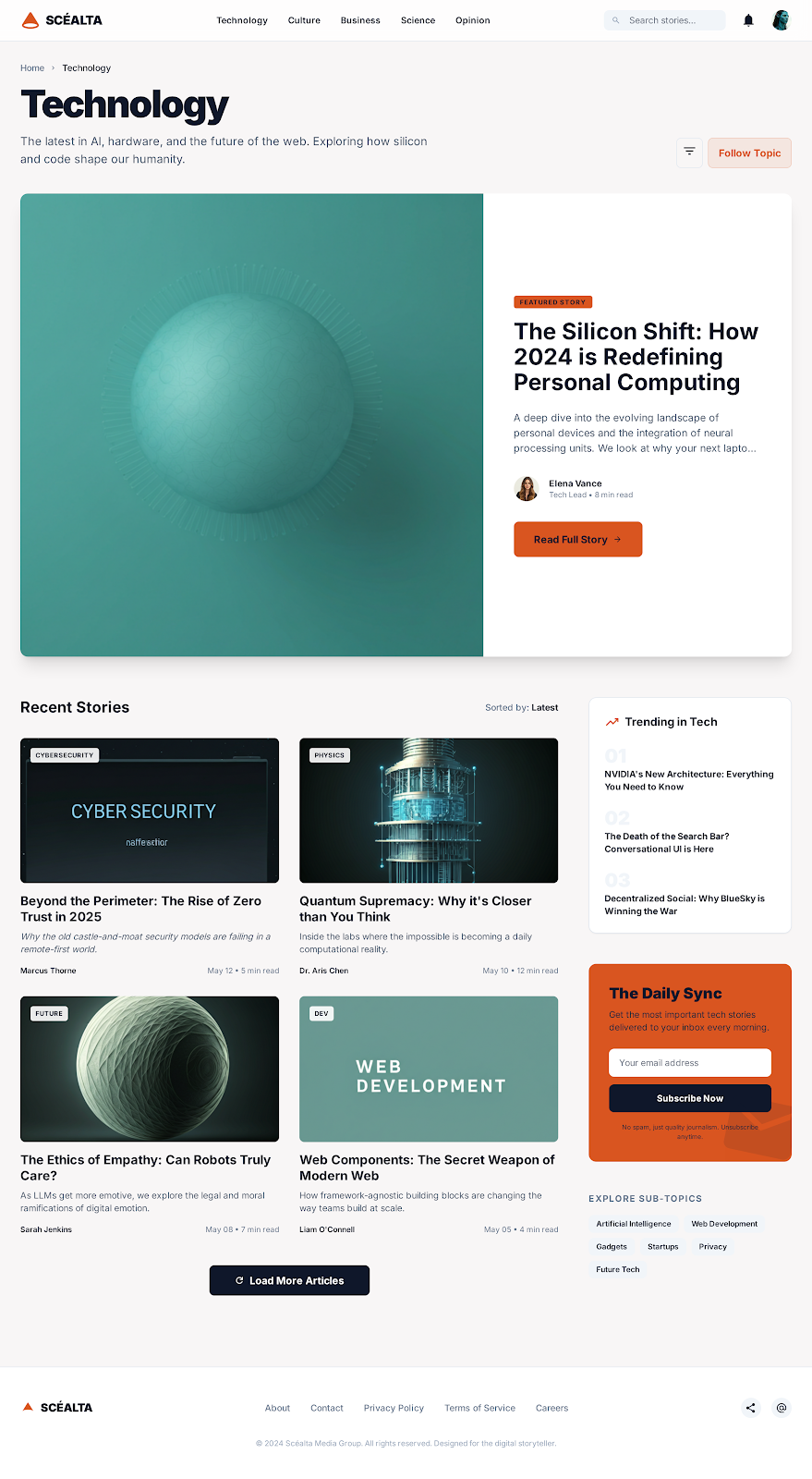 Scealta News & Blog Publishing Platform - Web platform screenshot 4 - Next.js, TypeScript development