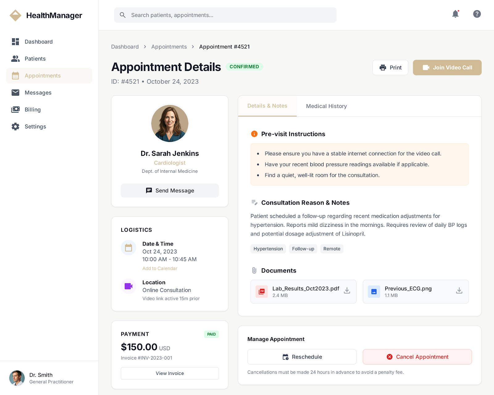 Therapeia Healthcare Management & Patient Portal - Web platform screenshot 5 - React, TypeScript development
