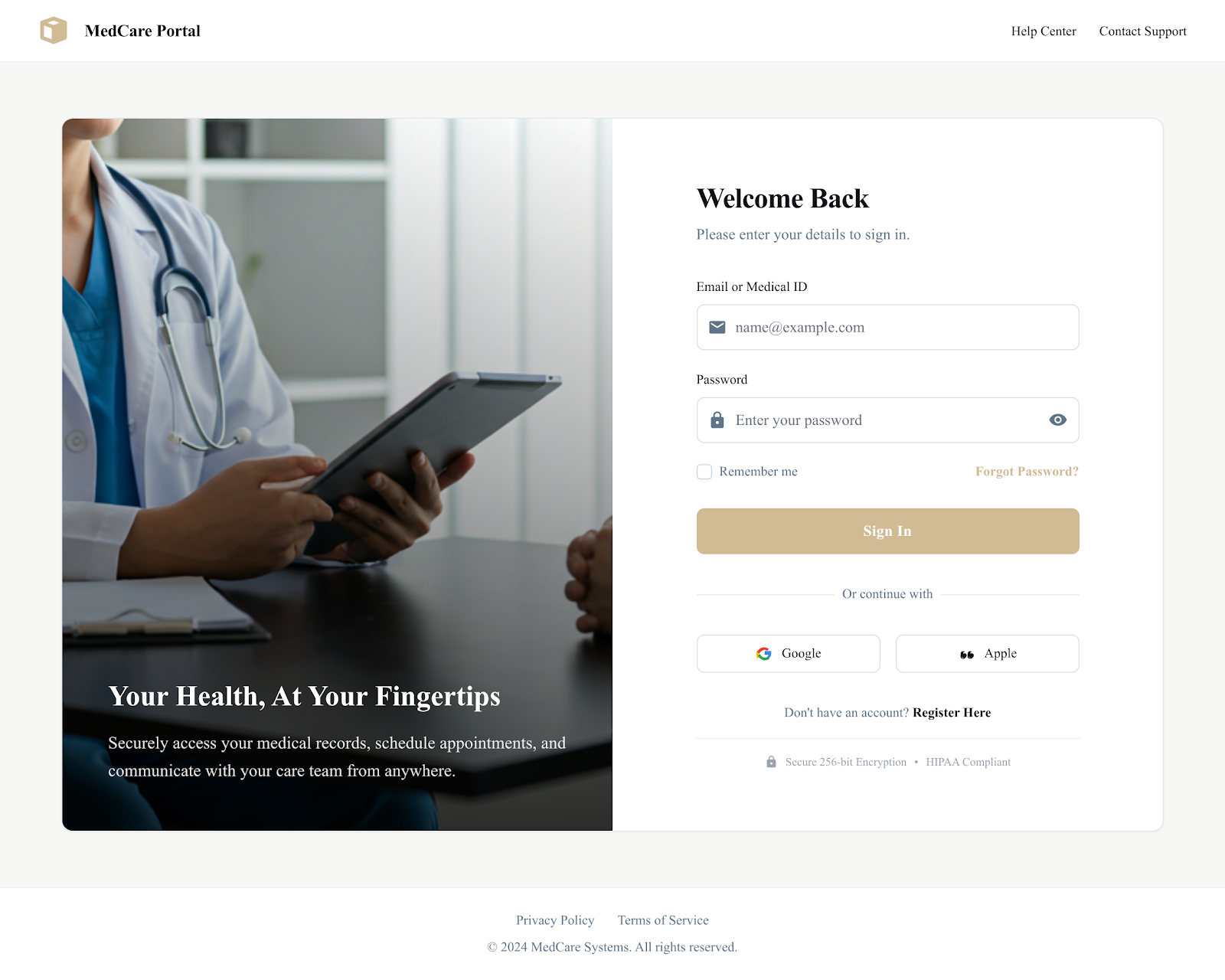 Therapeia Healthcare Management & Patient Portal - Web platform screenshot 4 - React, TypeScript development