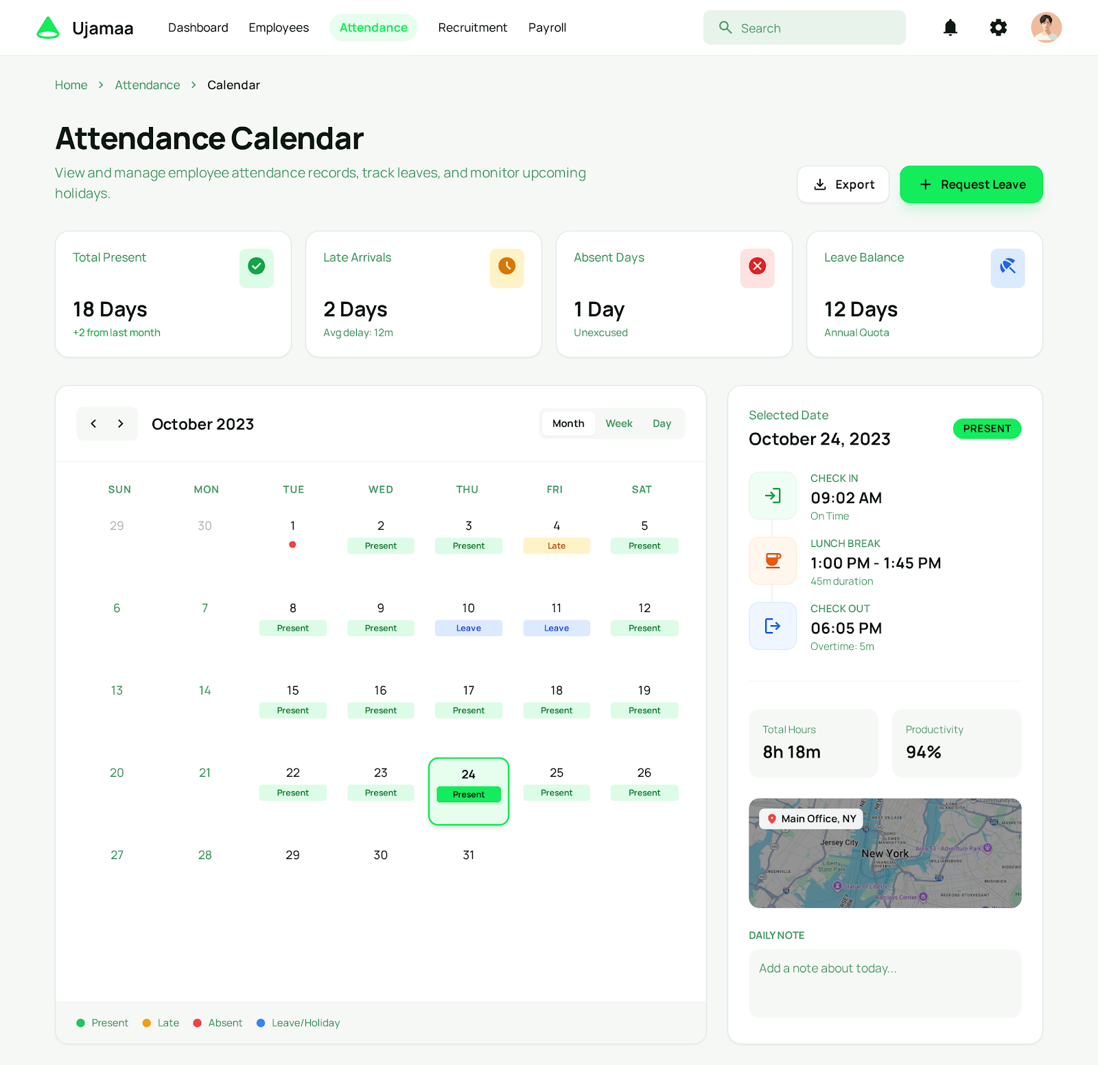 Ujamaa HR & Employee Management System - Web platform screenshot 3 - React, TypeScript development